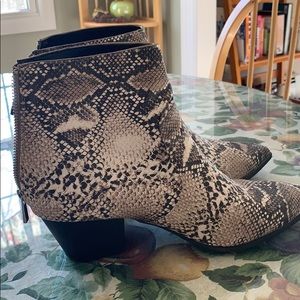 Snakeskin booties